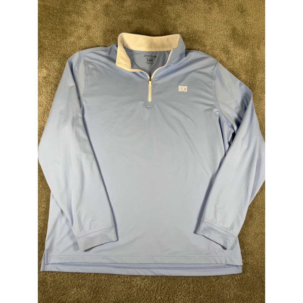 Good Good Golf Fighting For Par Light Blue Quarter Zip Pullover XL